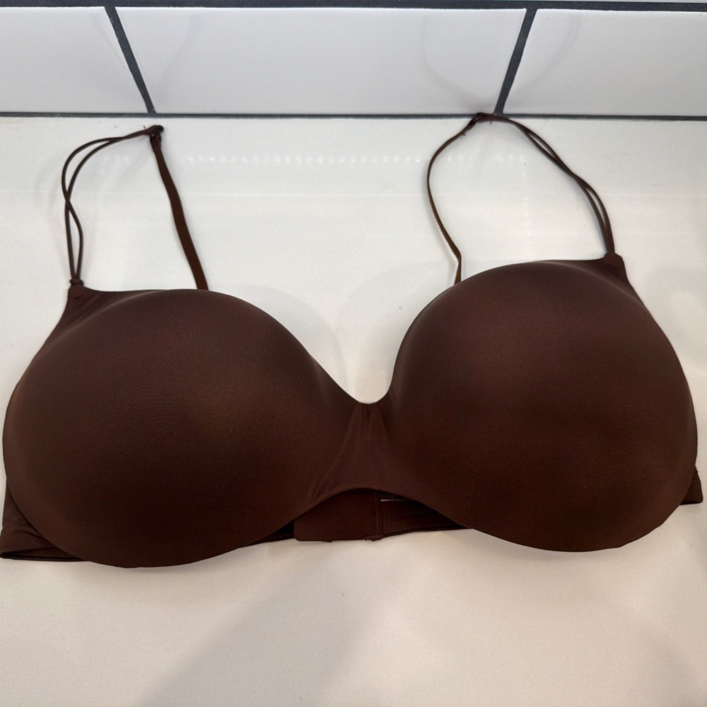 Skims Wireless Form‎ Lightly Lined Plunge Micro Strap Bra PLG-8418W Sienna 40DDD - Picture 1 of 5